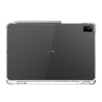 Huawei MatePad Pro 12.6 2021 WGR-W09 temizle TPU kalem yuvası tutucu kılıf şeffaf yumuşak silikon hava yastığı S7 FE T730 kapak
