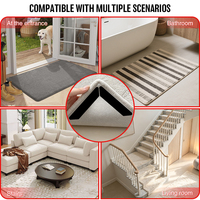 8 autocollants antidérapants en PU pour tapis, lavables et réutilisables, double face, sans résidus, empêchent les coins des tapis de se retrousser