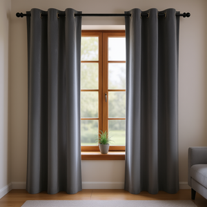 Gray Velvet Blackout <b>Curtains</b> 37x63 Inches Grommet Rings <b>For</b> Home Decor <b>Living</b> <b>Room</b> Window Coverings Elegant Solid Design - Product Image 2