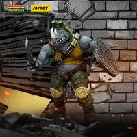 Figura de Acción Coleccionable JOYTOY Oficial Original TMNT-Rocksteady Escala 1/18 con Accesorios JT8469