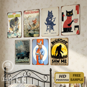 Poster in Metallo Vintage Personalizzato 2026 <span class=keywords><strong>con</strong></span> Design Bigfoot Cat, Stampa UV per Pub, Club, Ristorante, Camera da Letto, Insegna Vintage - Product Image 1