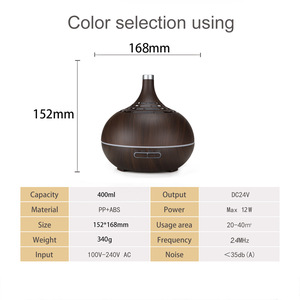 Ultrasonic 400ml Plastic Essential Oil Aromatherapy Humidifier Air Purification 2-8 Hour <b>Timer</b> Power-Off Water Shortage Home Car - Product Image 3