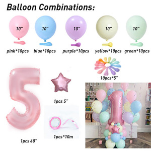 Buon compleanno 63 pz amaretto palloncini in lattice numero decorazioni per feste di compleanno per bambini Baby Shower per ragazze - Product Image 3