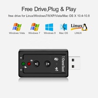 7.1 External USB Sound Card USB zu Jack 3.5mm Headphone Audio Adapter Microphone Sound Card For Mac Win Computer Android Linux