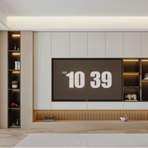 Sistema de Pared para TV Minimalista Moderno, Mueble de Almacenamiento Personalizado para Toda la Pared, Solución para Sala de Estar y Toda la Casa - Product Image 1