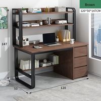Bureau d'ordinateur en bois, meubles de chambre à coucher, table d'étude et chaise avec étagères de rangement