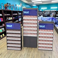 Supermarché personnalisé 6 couches étagère à cigarettes en métal magasin de fumée tabac présentoir avec boîte à lumière