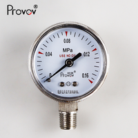 Manomètre de pression d'air et de gaz en acier inoxydable 316L, haute précision, 0,1 1,6 25 40 MPa, raccord mâle NPT 1/4 pouce