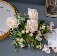 Décoration murale en lettres de nébuleuse de roses, fausse fleur, style européen, faite à la main, toucher naturel, pour mariage et Saint-Valentin