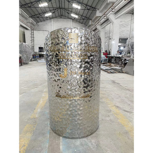 Barra de Bar Circular Curva de Acero Inoxidable Dorado con Diseño de Ondas de Agua para Banquetes de Boda de Lujo C33, Mesa de Bar para Eventos de Hotel - Product Image 5