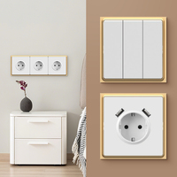 Promotion Prise Murale Mécanique Durable 16A pour Cadre de Prise EU, Allemagne, Maison Intelligente, avec 2 Prises et 4 Ports USB