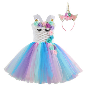 Abito da Principessa Sirena per Bambine con Paillettes e Tutu Arcobaleno <span class=keywords><strong>Unicorno</strong></span>, Costume per Carnevale e Pasqua - Product Image 6