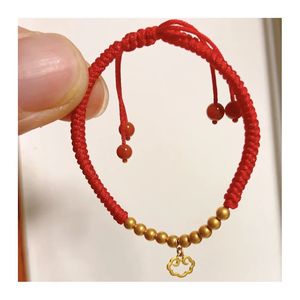 Xinfly 18K Gold Bead AU750 Beaded Braided <b>Bracelet</b> with Lucky Charm <b>Bracelets</b> for Weddings and Gifts - Product Image 1