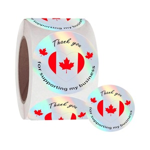 Made In Canada Holographic <b>Stickers</b> Clear BOPP Self Adhesive Circular <b>Logo</b> For Promotional Activities - Product Image 3
