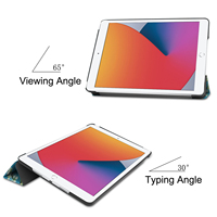 Vente en gros d'usine, étui intelligent pour iPad 10,2 pouces 7e/8e/9e génération, coque de tablette en cuir PU multi-angles, coque rigide en PC