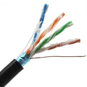 305m 2 זוגות 4 pairs 24awg מלא ריבה FTP cat5e חיצוני כבל