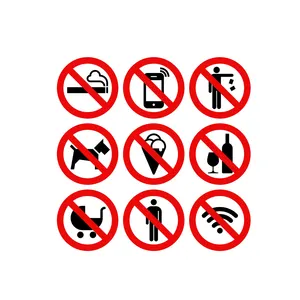 Yasak işaretleri kamu bilgi işaretleri yansıtıcı yol güvenliği tabela