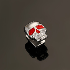 Skull <b>Braces</b> Gold And Silver Red Eye Design Single Tooth Grillz For <b>Men</b> Everyday Wear - Product Image 4