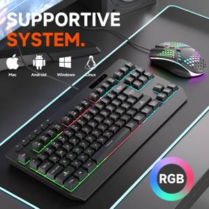 <span class=keywords><strong>Clavier</strong></span> de jeu compact filaire Umila New <span class=keywords><strong>Clavier</strong></span> Français 87 touches <span class=keywords><strong>AZERTY</strong></span> rétroéclairé RGB à membrane multifonction - Product Image 5