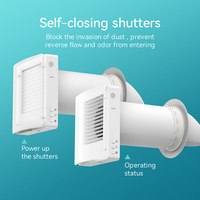 AIRWOODS AV-TTW5-W 0.08 a Échangeur de chaleur enthalpique mural HRV pour pièce unique, efficacité 92%, économie d'énergie, installation facile