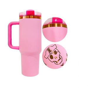 Vaso de Viaje con Recubrimiento en Polvo H2.O de 40 oz, Chapado en Cobre Dorado, con Tapa y Pajita, Grabado Láser de Girasol para Deportes al Aire Libre - Product Image 3