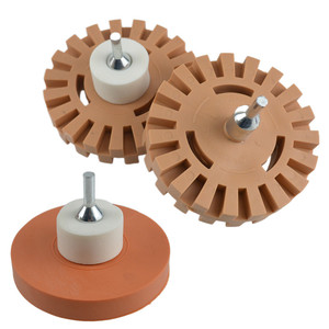 Pneumatic <b>Rubber</b> Polishing Wheel 3.5 In Threaded Shank For Car Sticker Sanding Finishing Sander - Product Image 1