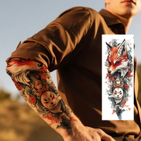 Venta al por Mayor de Tatuajes Temporales de Brazo Completo con Flores, Pegatinas Impermeables y No Tóxicas para Adultos