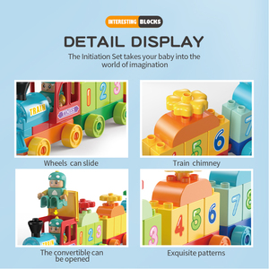 FEELO bebé grandes bloques de construcción coche DIY 56 Uds tren Bigital juguete para niños educativos grandes juegos de bloques de construcción personalización - Product Image 6
