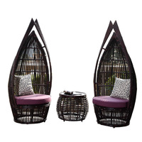 Ensemble de meubles d'extérieur de style moderne chaise de rotin en osier pour balcon, cour, nid d'oiseaux, cage, canapé couché, canapés de jardin en rotin tissé