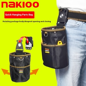 Bolsa de Herramientas Giratoria de Poliéster Personalizada con Cierre de Cremallera, Bolsa para Piezas Eléctricas, Bolsa para Clavos de Carpintería, Bolsa de Cintura Cilíndrica - Product Image 5
