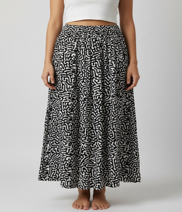 Falda Larga de Rayón para Mujer, Elegante, Informal, para Verano, Transpirable, Ligera, Cómoda, de Corte Holgado - Product Image 3