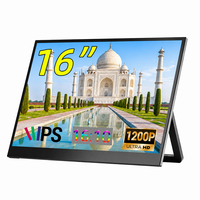 Moniteur portable AHXJKA 16 pouces 1920x1200 1200P 144Hz avec support pliable, un seul câble, compatible Win/Mac, idéal pour le gaming
