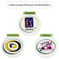 Marqueur de balle de golf en métal personnalisé avec époxy émaillé, design magnétique et logo personnalisé pour le golf