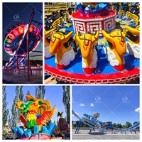 Giostra Volante Pieghevole a Forma di Disco UFO con Struttura in Fibra di Vetro e Acciaio per Parchi Divertimento e Luna Park