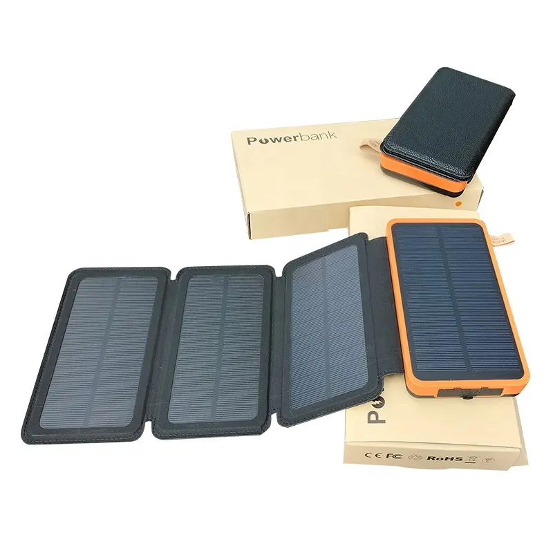 Portable high capacity solar powerbank 20000mah waterproof solar charger power bank 30000mah