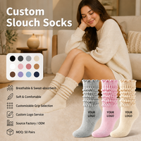Chaussettes de sport antidérapantes en coton peigné tricoté respirant, personnalisables, pour yoga et pilates, pour femmes