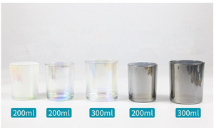 ขวดแก้วใสหลากสีปากกว้างสำหรับเทียนทีไลท์แบบหรูหราสั่งทำพิเศษ ภาชนะใส่เทียนแบบมีประกายรุ้ง - Product Image 6