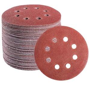 Disque de ponçage auto-adhésif rouge, papier abrasif floqué rouge pour métal et bois - Product Image 3