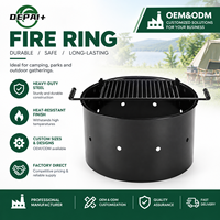 Anneau de feu en acier avec grille de cuisson, anneau de feu rond d'extérieur pour les campings et les parcs
