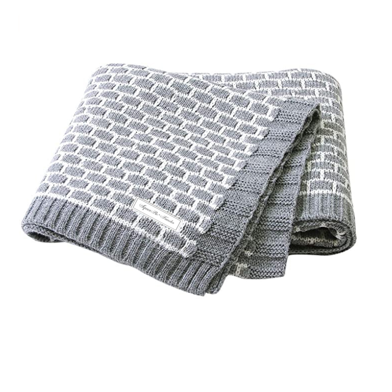 Квадратное одеяло Fonda из чистого органического хлопка, Вязаное детское одеяло, одеяла в клетку, Лидер продаж, детское вязаное Хлопковое одеяло