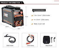 Mini soudeuse à arc 110V/220V double tension, machine à souder MMA portable 200A avec accessoires
