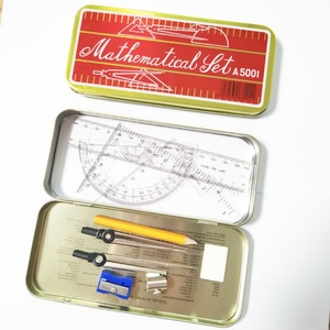 Cute Magical Metal 9-Piece Math Geometry Box for Girls School Use Multi-Function Best Factory Price - Product Image 4