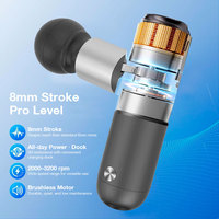 Pistolet de massage électrique portable 8 mm, professionnel, 4 têtes vibrantes, pour le corps, les muscles, massage des tissus profonds, mini pistolet de massage