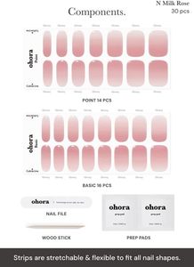 Tiras de <span class=keywords><strong>Uñas</strong></span> de Gel Semicuradas Acrílicas Estilo Francés Rosa - Product Image 6