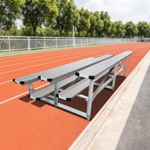 Gradins mobiles en aluminium à 3 niveaux Tip and Roll, cadre en oxydation blanche mate, gradins <span class=keywords><strong>de</strong></span> gymnase mobiles, gradins d'extérieur pour les sports NLP-3 - Product Image 6