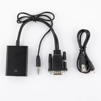 Convertisseur VGA vers HDTV avec prise en charge audio, adaptateur Full HD 1080p pour PC/ordinateur portable/moniteur (alimenté par USB)
