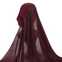 Écharpe intérieure en Jersey extensible pour femme, foulard, Turban, hijab instantané, modèle musulman, avec Bonnets intérieurs