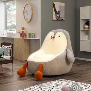 Chaise Lounge Chair informal en forma de pingüino, silla de felpa para niños, sofá individual cómodo para muebles de sala de juegos para niños - Product Image 3