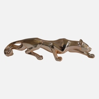 Antique grand champagne résine marche léopard maison Animal panthère décor Sculpture Animal Figurine polyrésine léopard Statue