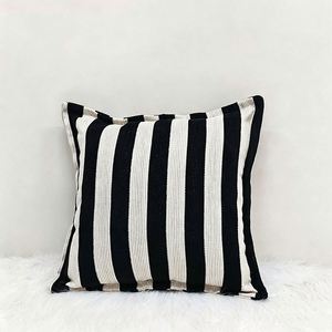 Black White Striped Linen Throw Pillow Case Sofa <b>Cushion</b> Cover for Home Decor - Product Image 4